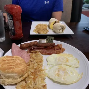Breakfast sampler and breakfast burrito