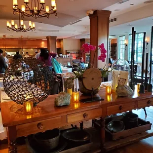 a dining room with tables and chairs