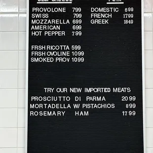 Deli Menu