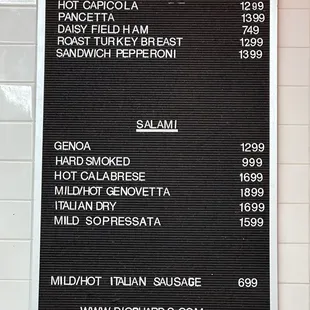 Deli Menu