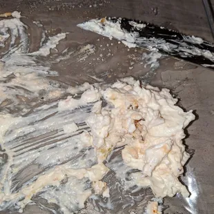 Left over cream cheese from one slice of tenderloin.