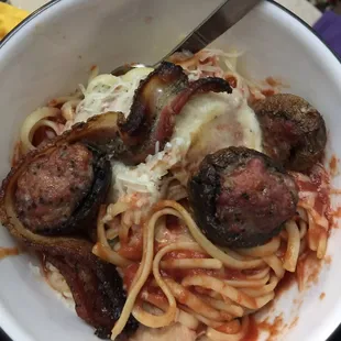 These are the mushrooms I placed over linguine