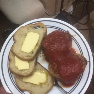 Jason's stuffed onions with red sauce!