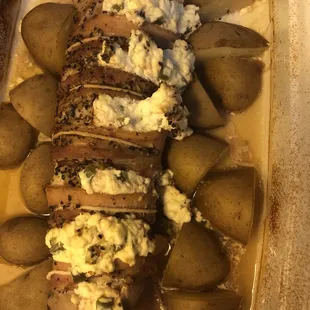 Cooked stuffed pork tenderloin!