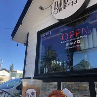 Mostly a drive through location but they have a cute porch area out front and we sat here to eat one morning!