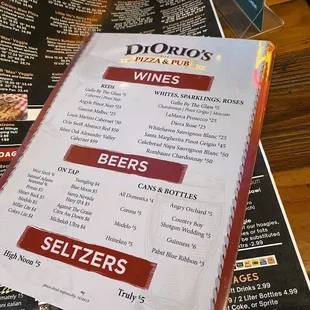 the menu