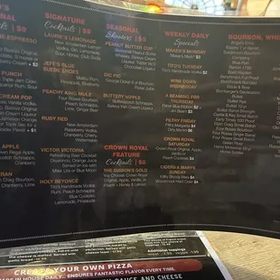 menu