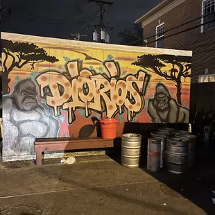 graffiti on the side of a building