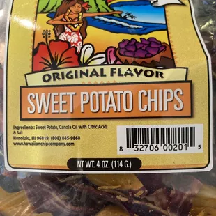 a bag of sweet potato chips