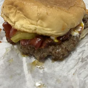  a hamburger on a bun