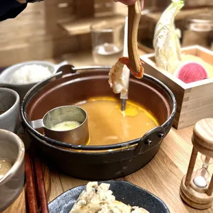 Cooking the sweet shrimp