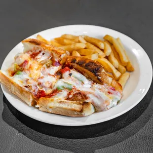 grilled Italian sausage, sautéed onion, sautéed peppers, homemade marinara sauce, mozzarella cheese on a French roll