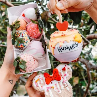 Assorted Strawberries, Caramel Apple and Treats