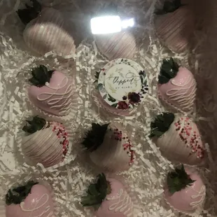Pink/white Themed Strawberries.