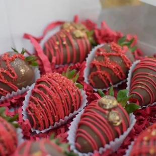a box of chocolate covered strawberries