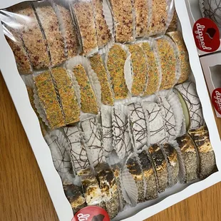Sampler tray of dipped apples