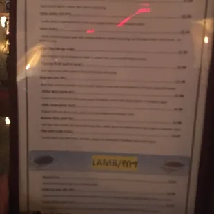 Large menu. All favorites seem to be available.