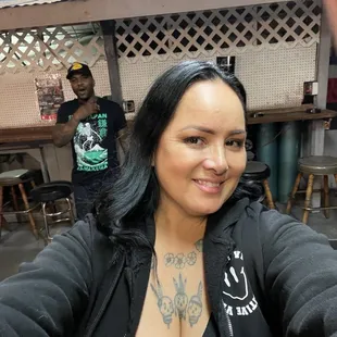 A beautiful lady and my cousin in the background