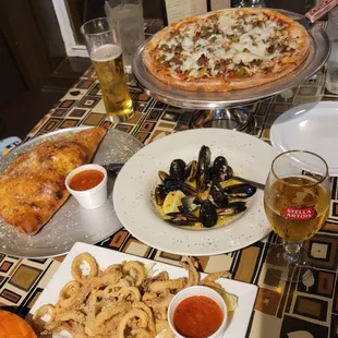 a table full of food