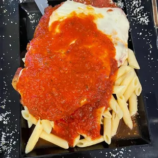 Chicken Parmesan and ziti