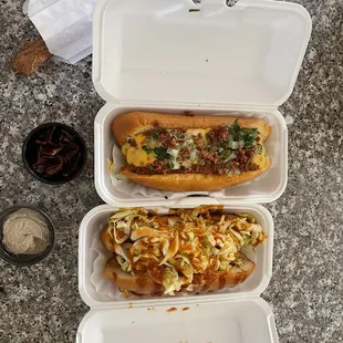 Two dogs and a churro ... $25... no frills, didn't hold heat,