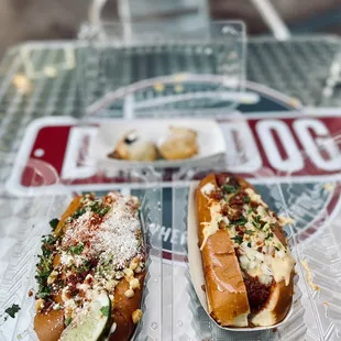 Elote Dog &amp; Dirty Chili Dog