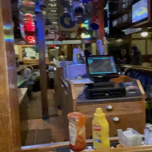 a view of a restaurant from the bar