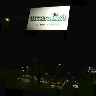 The sign at night