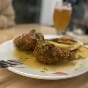 Chicken and Pancakes (blackberry and Brie)