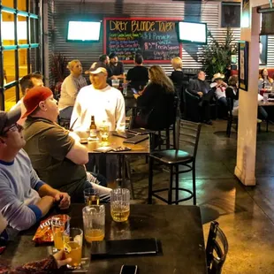 Watching football at Dirty Blonde Tavern