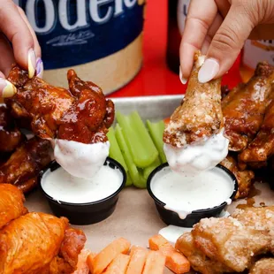 23 different wing sauces and rubs to choose from