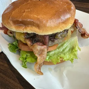 Whiskey Caramelized Onion Burger