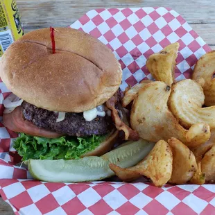 Whiskey Carmelized Onion Burger