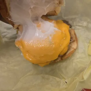 Burger that looked to be microwaved barely.