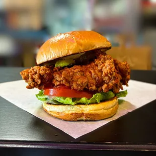 Southern Heat Chicken Sandwich- crispy, moist, southern style fried chicken seasoned with special in-house dry rub,  cook to perfection!