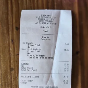 6-1-24 Receipt
