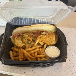 Hot Sausage Patties Po-Boy