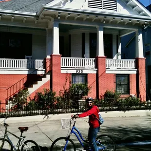 Riding our bikes along Magazine St.
