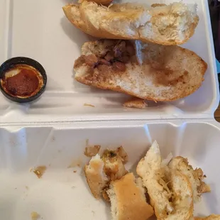 My boyfriend and I just tore off most of the breads...