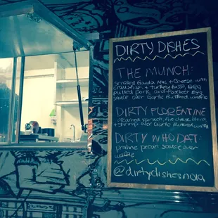 Menu board from the catered wedding.  So Amazing!