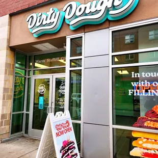 the front of a doughnut shop