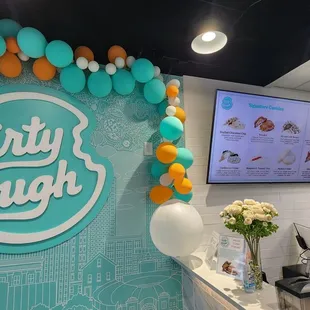 the front desk of a doughnut shop