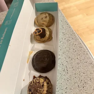 Kitchen sink, brookie, reverse Reese, chocolate chip cookie