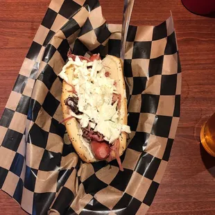 Brisket and Slaw Dog.