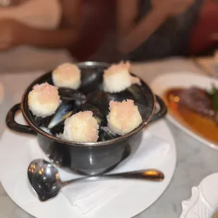 a bowl of food on a table