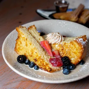 Tres Leches French Toast // toasted coffee butter, Rice Krispies, marscapone filling, maple syrup