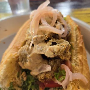Mushroom oyster Po Boy.