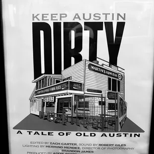 a black and white photo of a dirty martin's place