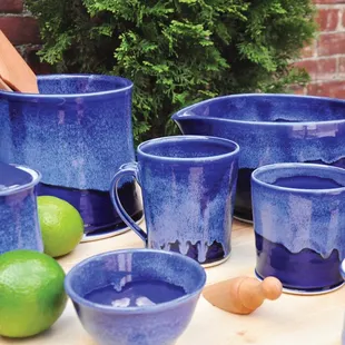 Shades of Blue - One of four standard glaze combinations for our Kitchen + Table collection. Shop in-store for full options!