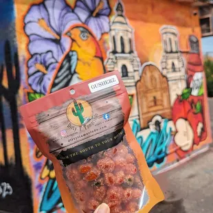 Gusher Tamarind Candy, mural outside retail location